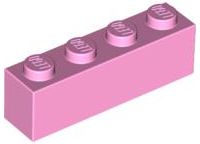 Tijolo 1x4  Cor de Rosa Brilhante