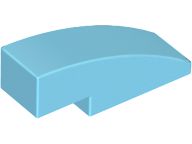 Tijolo curvo 3x1 - Medium Azure