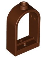 Moldura de janela com topo redondo 1x2x2x 2/3 Marrom