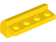 Tijolo 2x4x1 1/3 Modificado com Parte Superior Curvada Amarelo