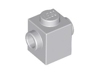 Tijolo modificado 1x1 com conector em dois lados Cinza Claro