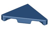 Placa Lisa Modificada Triangular 2x2 Azul Escura