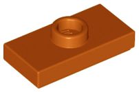 Placa Modificada 1x2 com botão Dark Orange