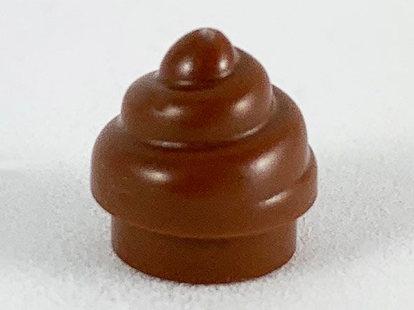 Placa redonda 1x1 com detalhe helicoidal Marrom