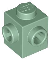 Tijolo Modificado 1x1 com Studs em dois lados Sand Green