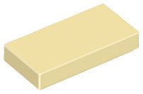 Placa Lisa 1x2 com Ranhura Bege
