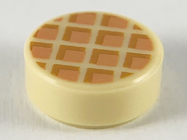 Placa Lisa Redonda 1x1 com detalhe de wafel bege