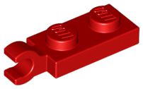 Placa 1x2 com clip horizontal na extremidade Vermelha