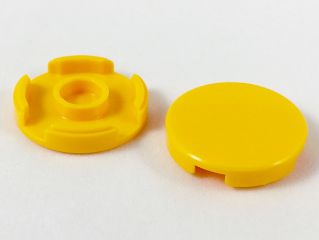 Placa Lisa Redonda 2x2 Laranja Brilhante