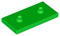 Placa Modificada 2x4 com 2 studs Verde Brilhante