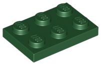 Placa 2x3 Verde Escura