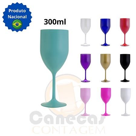 100 Taças de Vinho 300ml Acrílica – SEM PERSONALIZAÇÃO