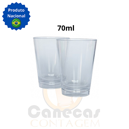 50 Copos de Shot Dose Acrílico 70ml TRANSPARENTE – SEM PERSONALIZAÇÃO
