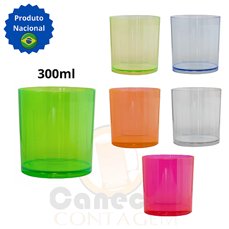 50 Copos de Whisky Acrílico 300ml – SEM PERSONALIZAÇÃO