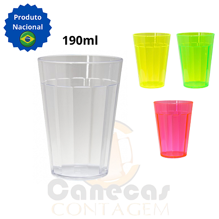100 Copos Lagoinha Acrílico 190ml – SEM PERSONALIZAÇÃO