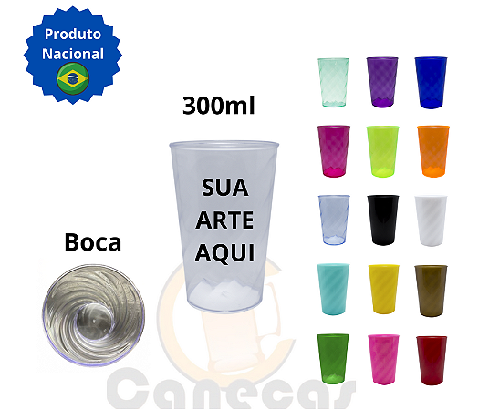 100 Copos Twister Acrílico 300ml – PERSONALIZADO ARTE A SUA ESCOLHA