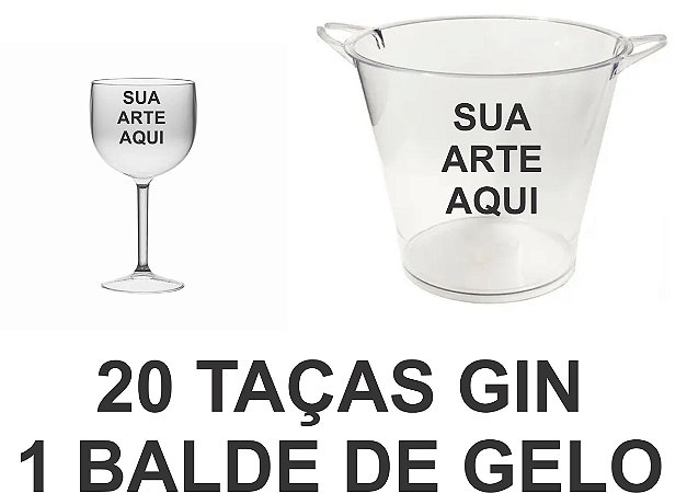 Kit Taças De Gin + Balde de gelo - 21 Unidades
