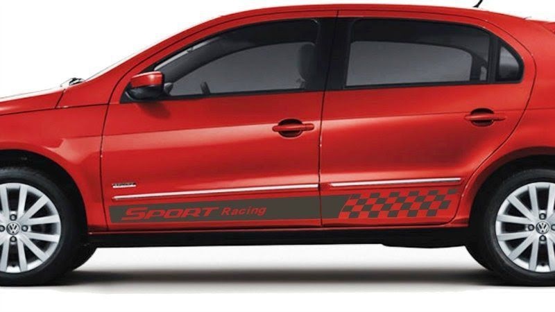 Adesivo faixa lateral VW Gol e Voyage G5 G6 4 portas Sport Racing Fita Colante SRT