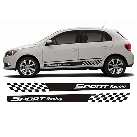 Adesivo faixa lateral VW Gol e Voyage G5 G6 4 portas Sport Racing Fita Colante SRT