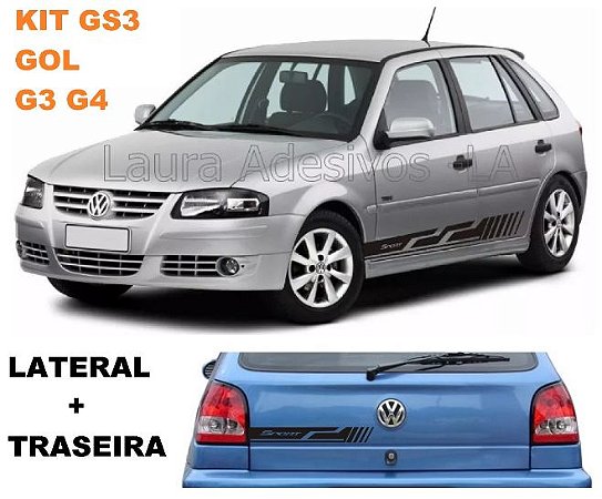 Gol Bola G2 G3 G4 4 Portas Adesivo Lateral  e Traseira Gs3 + T Fita Colante Acessórios SRT Wolf 1