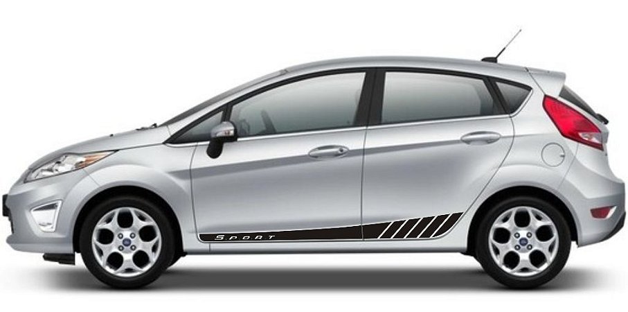 Kit Faixa lateral adesiva para Ford New Fiesta hatch e sedan modelo Sport Acessórios Fita Colante SRT Wolf 1