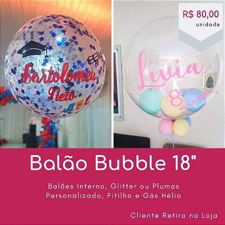 Balão Bubble 18" Glitter / Balões Interno