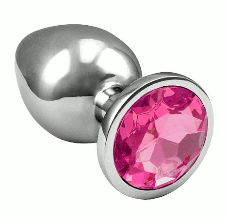 PLUG ANAL DE AÇO INOXIDAVEL COM CRISTAL ARREDONDADO