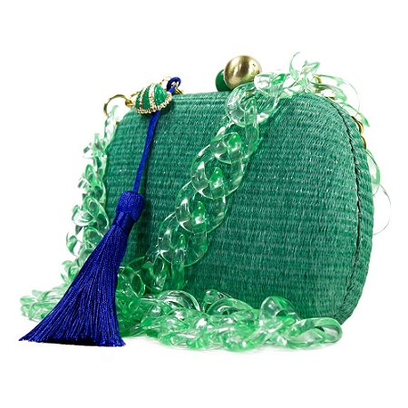 Bolsa De Mão Clutch Festa Casamento Formatura Verde e Azul