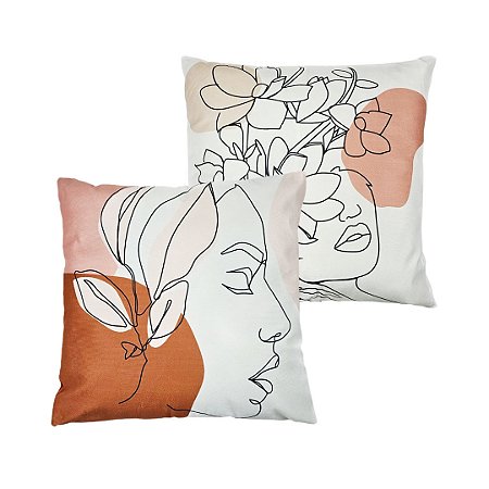 Jogo 2 Capa Almofada Boho Tropital Minimalista - 42cm x 42cm MD1