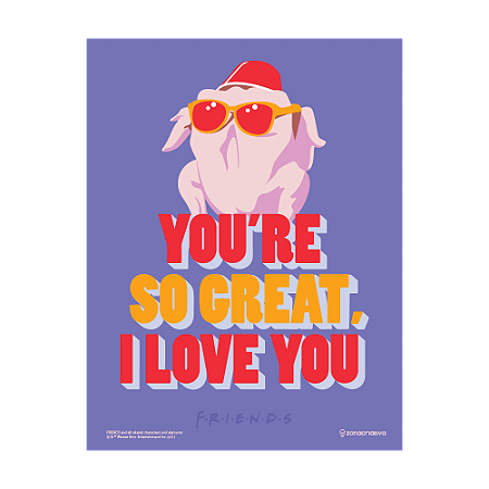 Placa I Love You - Friends - Metal 26cm