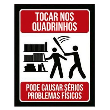 Placa Decorativa - Não Toque nos Quadrinhos