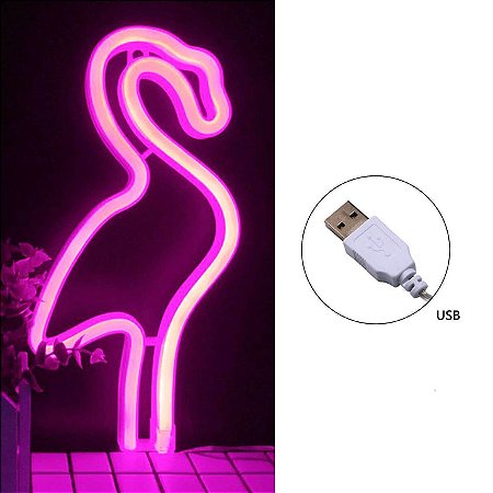 Luminária Neon Flamingo Led USB