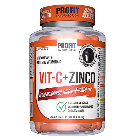 Vitamina C + Zinco - 60caps - Profit