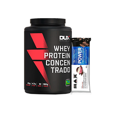 Combo Natal - Concentrado 900g - Dux + Power Bar Max 8und - Max Titanium