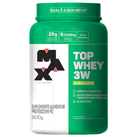 Top Whey 3W + Natural 900g - Max Titanium