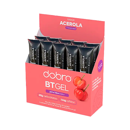 Gel Dobro BT de Carboidratos Naturais Fonte de Energia Sais Minerais - Caixa 10 Unidades