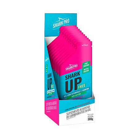 Pré e Intra Treino em Gel Carboidrato Shark Up Free Sem Cafeína Shark Pro Caixa Com 10 Unidades