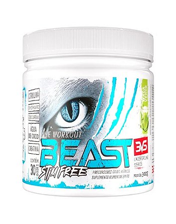 PRÉ TREINO BEAST SEM CAFEÍNA 300g - Fórmula Exclusiva com Citrulina, Beta Alanina