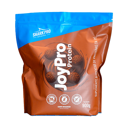 Shark Pro Whey Brigadeiro Joypro Refil 900g Proteína Colágeno Chocolate