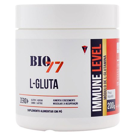 Glutamina (L-GLUTA) 200G Immune Level - Bio77