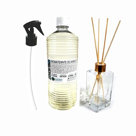 Kit Refil Aromatizante 1Lt + Frasco de Vidro Square