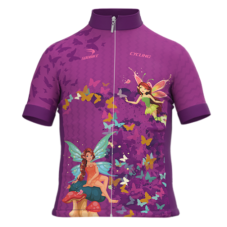 CAMISA CICLISMO INFANTIL SÓDBIKE, PROTEÇÃO SOLAR 20, ZIPER FULL, FADA