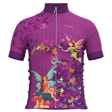 CAMISA CICLISMO INFANTIL SÓDBIKE, PROTEÇÃO SOLAR 20, ZIPER FULL, FADA