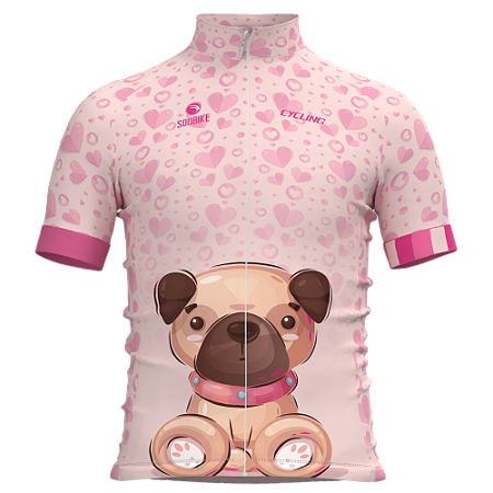 CAMISA CICLISMO INFANTIL SÓDBIKE, PROTEÇÃO SOLAR 20, ZIPER FULL, CACHORRO
