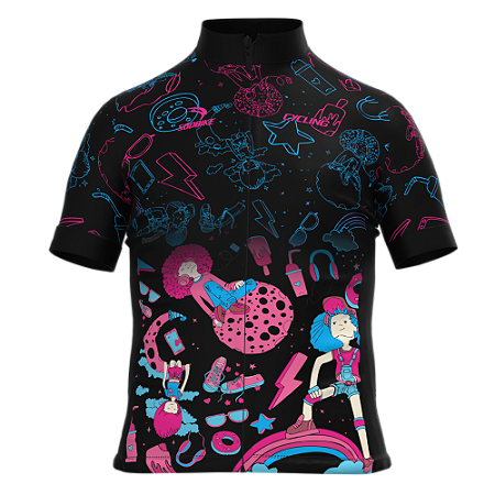 CAMISA CICLISMO INFANTIL SÓDBIKE, PROTEÇÃO SOLAR 20, ZIPER FULL, TEEN