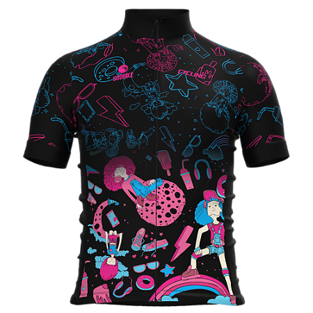 CAMISA CICLISMO INFANTIL SÓDBIKE, PROTEÇÃO SOLAR 20, ZIPER FULL, TEEN