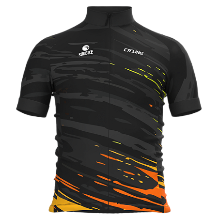 CAMISA CICLISMO INFANTIL SÓDBIKE, PROTEÇÃO SOLAR 20, ZIPER FULL, FLUOR