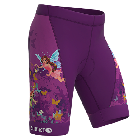 BERMUDA CICLISMO INFANTIL SÓDBIKE, PROTEÇÃO SOLAR 30, FORRO GEL E ESPUMA MISTO, FADA