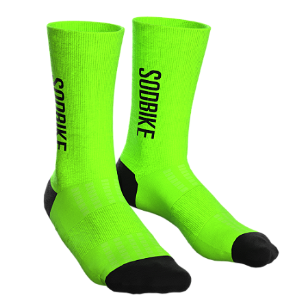 Meia Sódbike - Verde Flúor e Preta