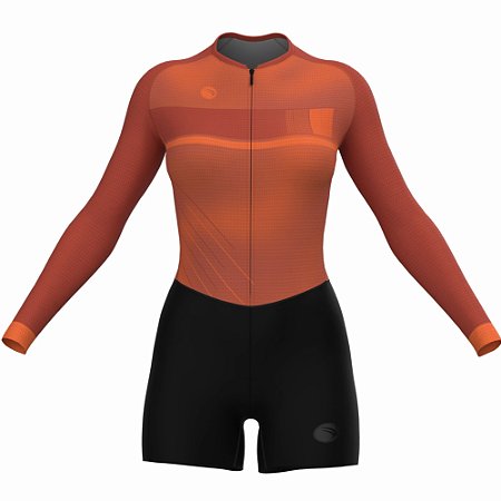 MACAQUINHO CICLISMO BASIC FEMININO SÓDBIKE, MANGA LONGA, FORRO GEL E ESPUMA MISTO